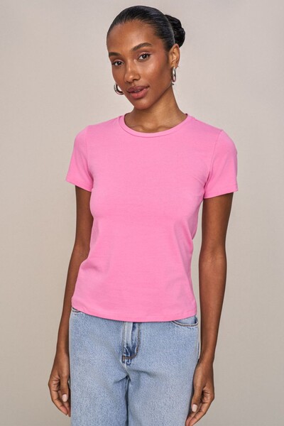 Foto Blusa Manga Curta Gola Careca