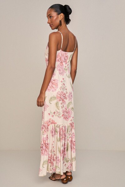 Foto Vestido Long Midi Detalhe Renda