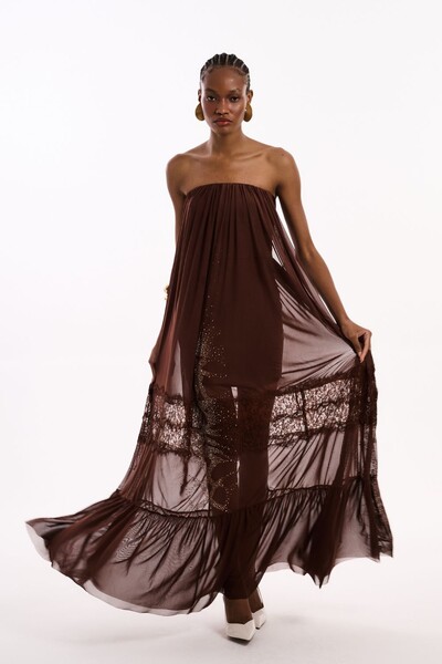 Foto Vestido TQC Maxi Longo Tule com Transfer
