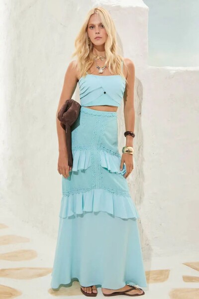 Foto Conjunto Bordado Shard Saia Longa