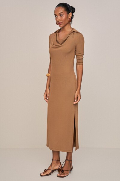 Foto Vestido Long Midi Manga 3/4