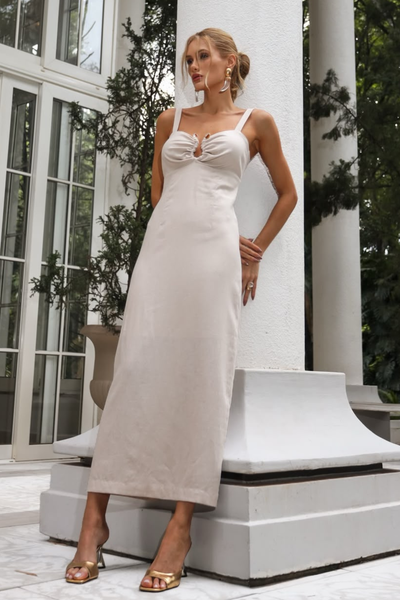 Foto Vestido Long Midi Metal Bubege