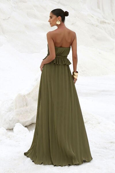 FotoVestido Plissado Com Faixa Strass