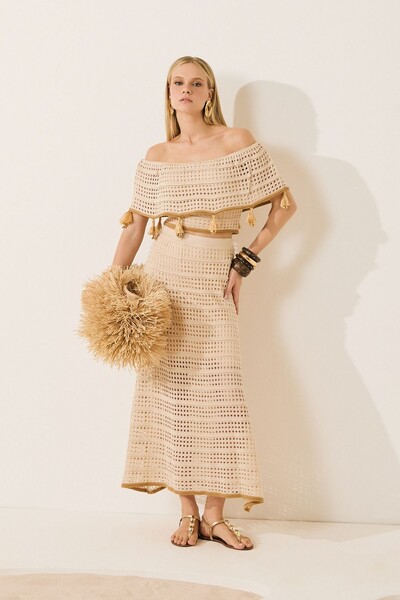 FotoConjunto Tricot Blusa Ombro a Ombro