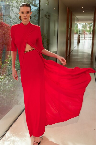 Foto Conjunto Blusa Transpassada e Saia Longa