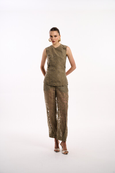 Foto Calça Slouch Organza Devore