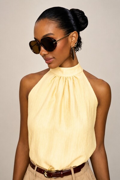 FotoBlusa Cavada Detalhe Amarração