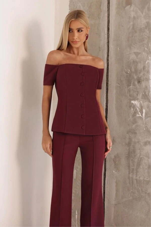 Conjunto Blusa Ombro A Ombro