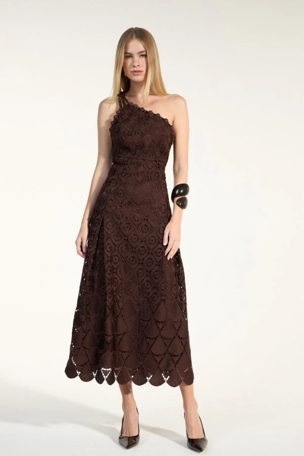 Vestido Midi Renda Gotas