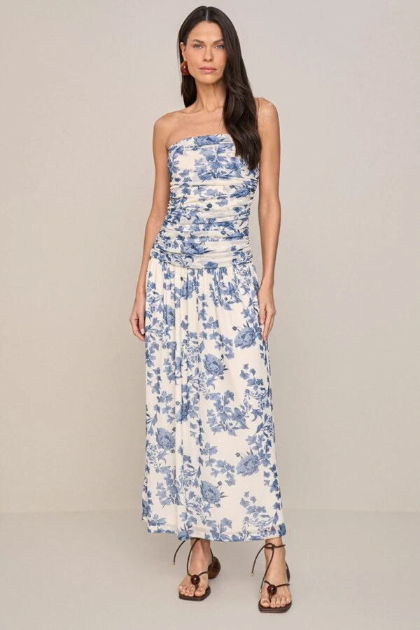 Vestido Long Midi Franzido