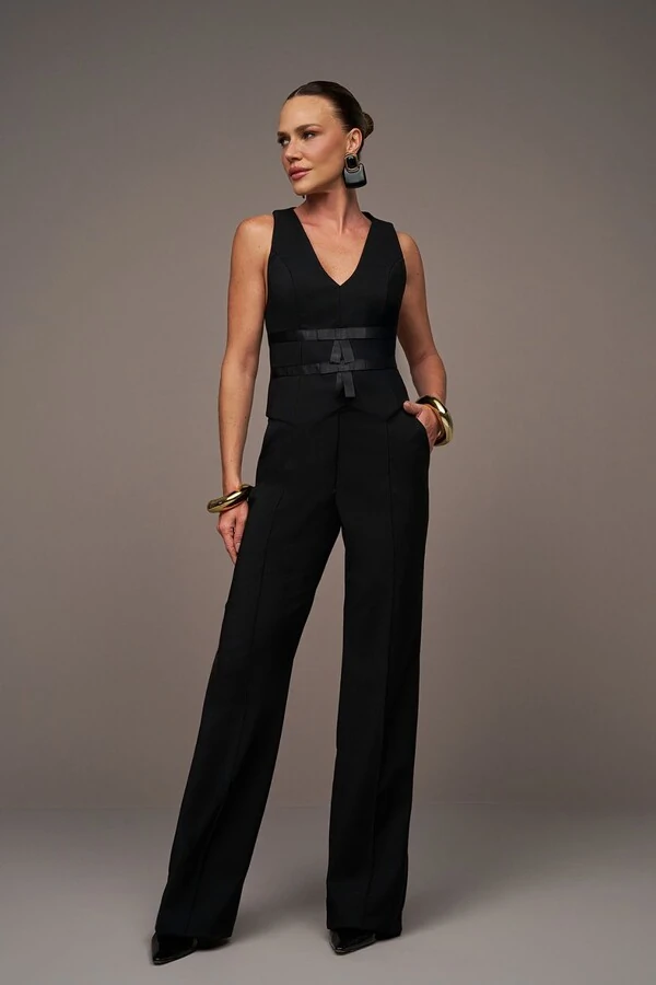 Conjunto Alfaiataria Colete e Calça Gorgurão