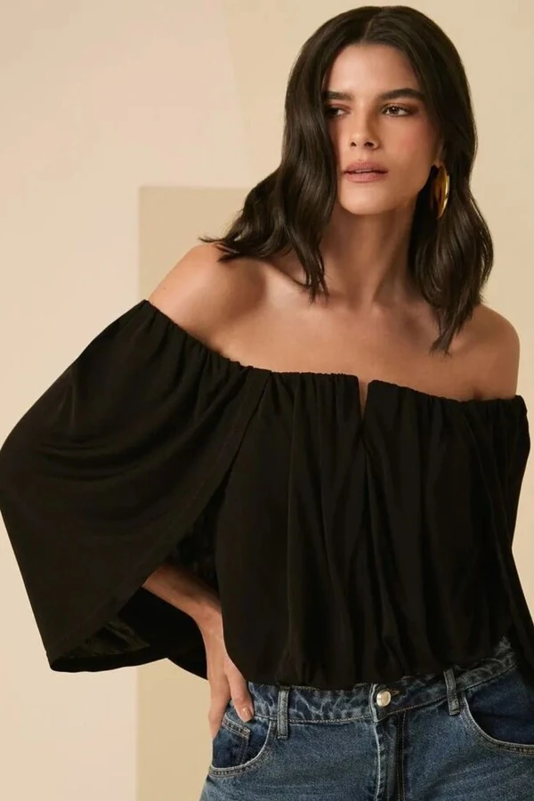 Body Drapeado Ombro a Ombro