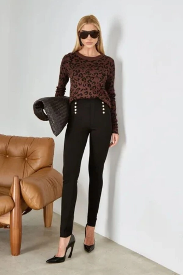 Blusa Tricô Animal Print