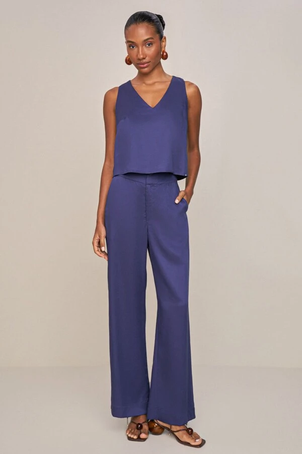 Calça Pantalona Detalhe Pence