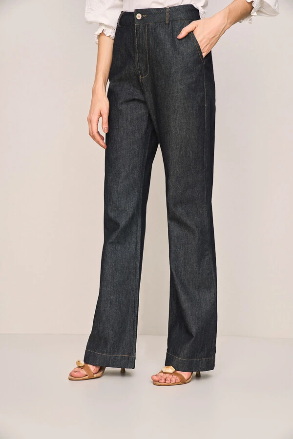 Calça Wide Leg Jeans Intense