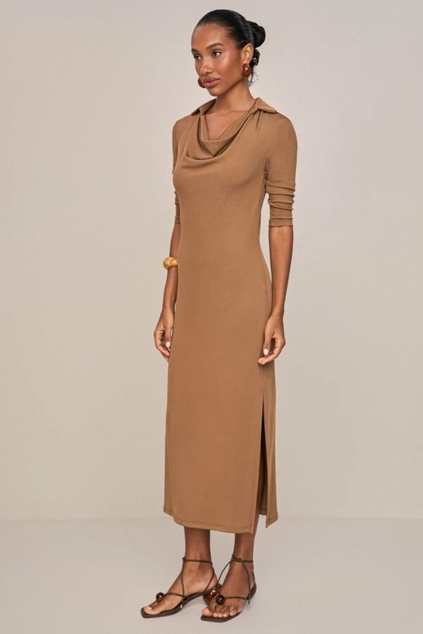 Vestido Long Midi Manga 3/4