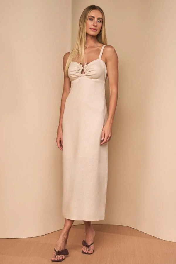 Vestido Long Midi Metal Bubege