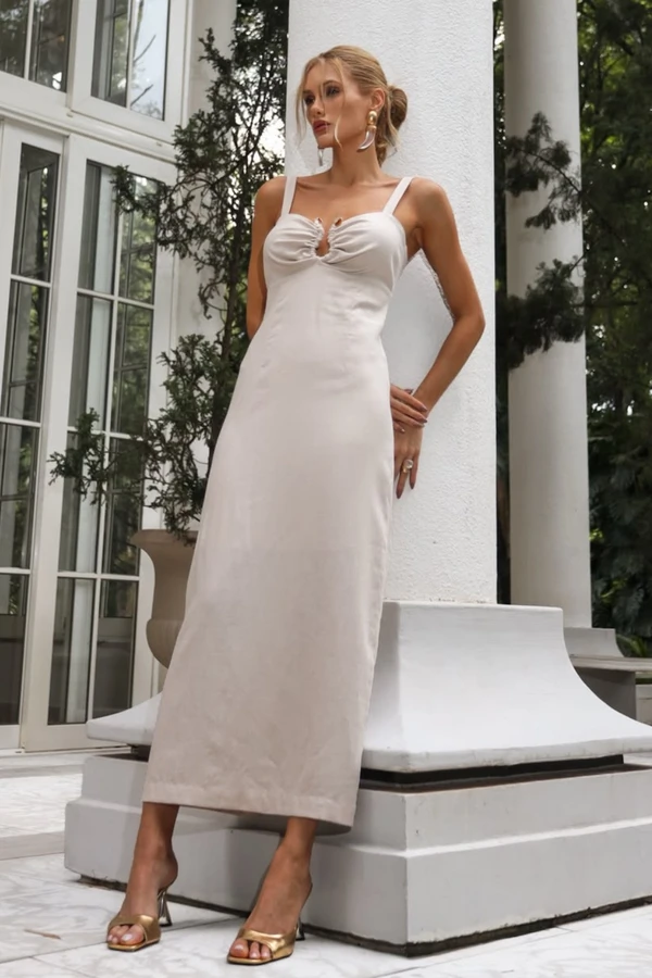 Vestido Long Midi Metal Bubege