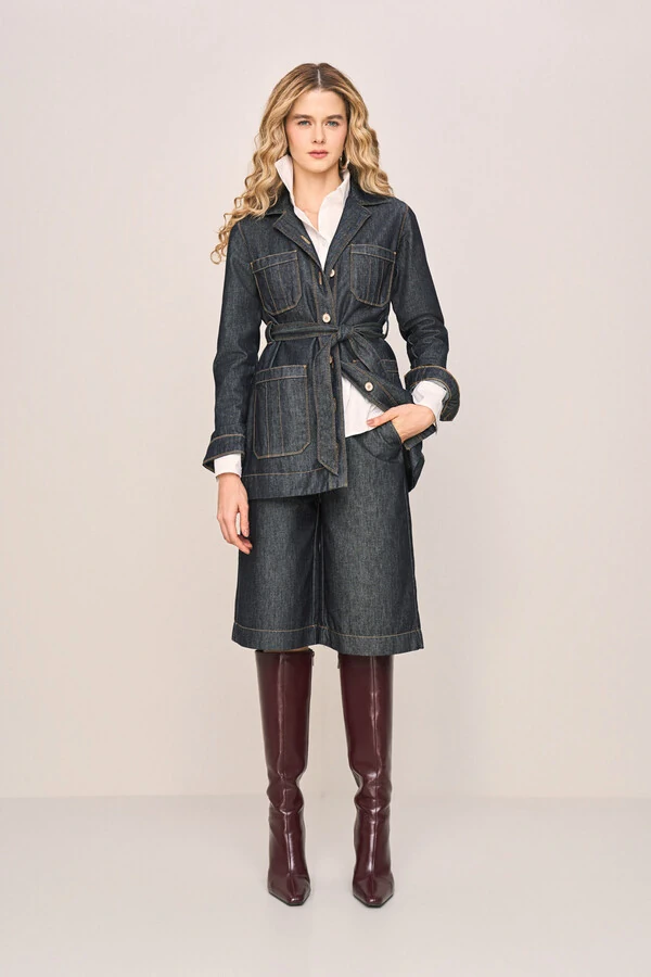 Jaqueta Alongada Jeans Intense