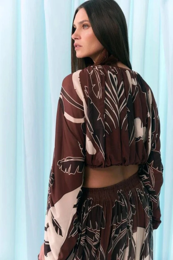 Blusa Tule Manga Farta