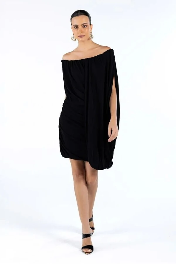 Vestido Ombro a Ombro Drapeado