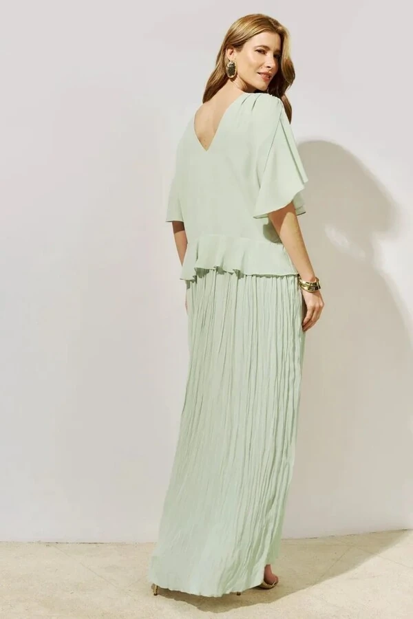 Vestido Longo Babados Tarquinado