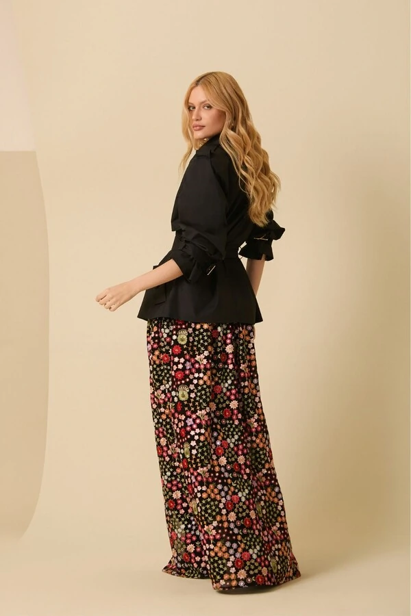 Saia Longa Tecido Bordado