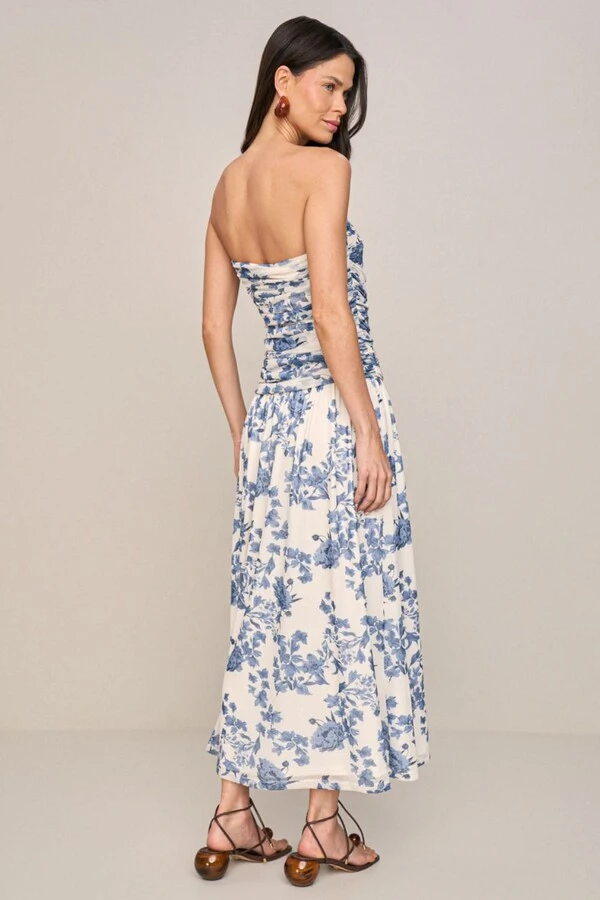 Vestido Long Midi Franzido