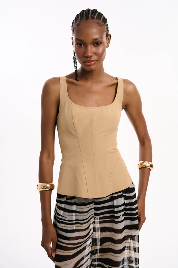 Top Corselet Dupla Face