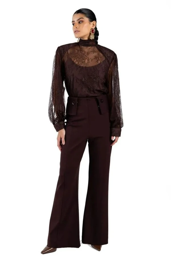 Calça Malha Detalhe Botões