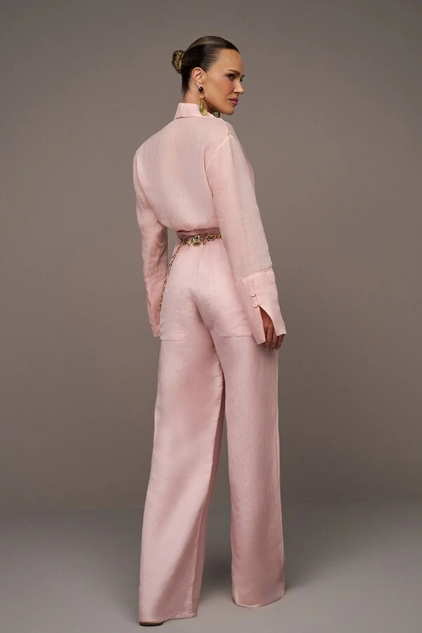 Calça Pantalona Com Pregas
