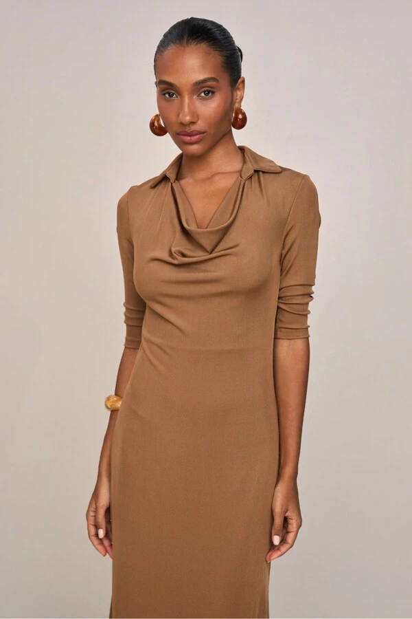 Vestido Long Midi Manga 3/4