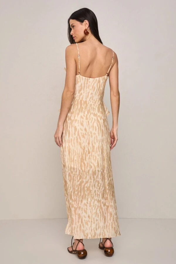 Vestido Long Midi Detalhe Babado