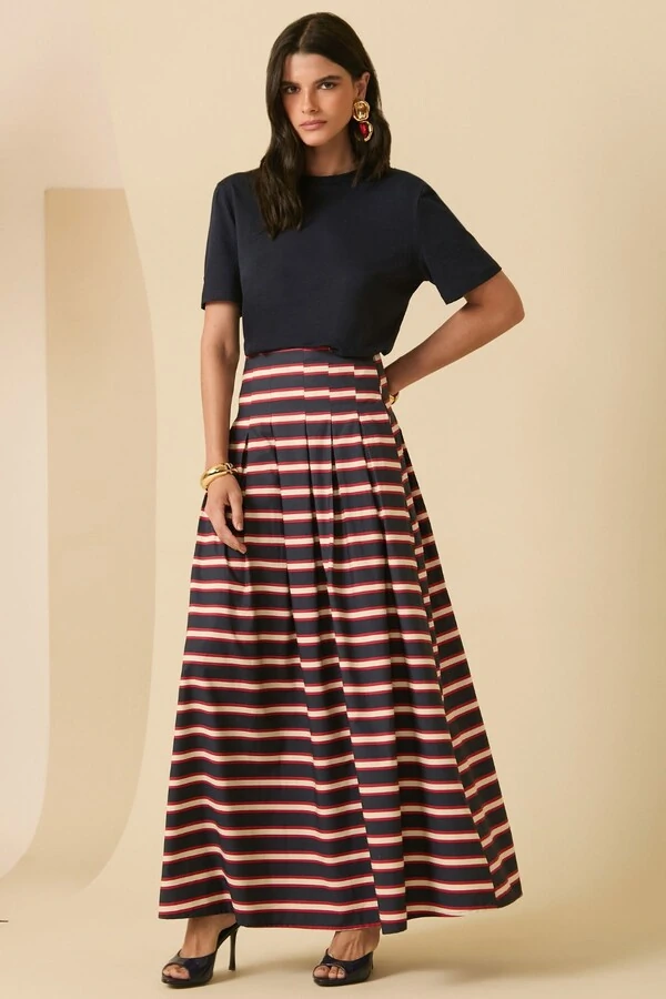 Saia Longa Listras Pregas
