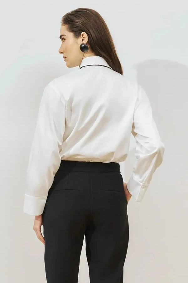 Camisa Tricoline Com Pala de Pregas
