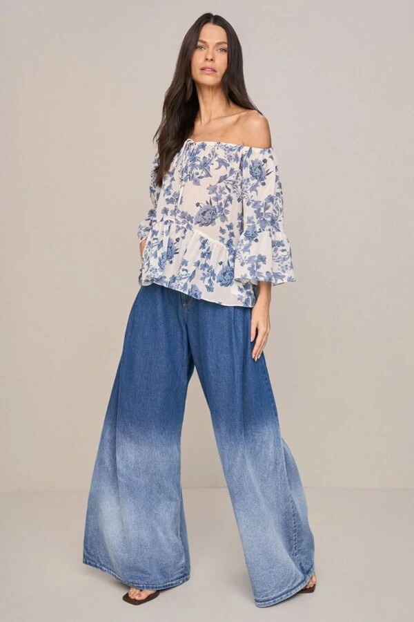Blusa Manga 7/8 Ombro a Ombro