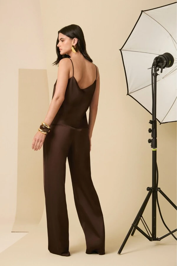 Conjunto Camiseta Alça e Calça Reta