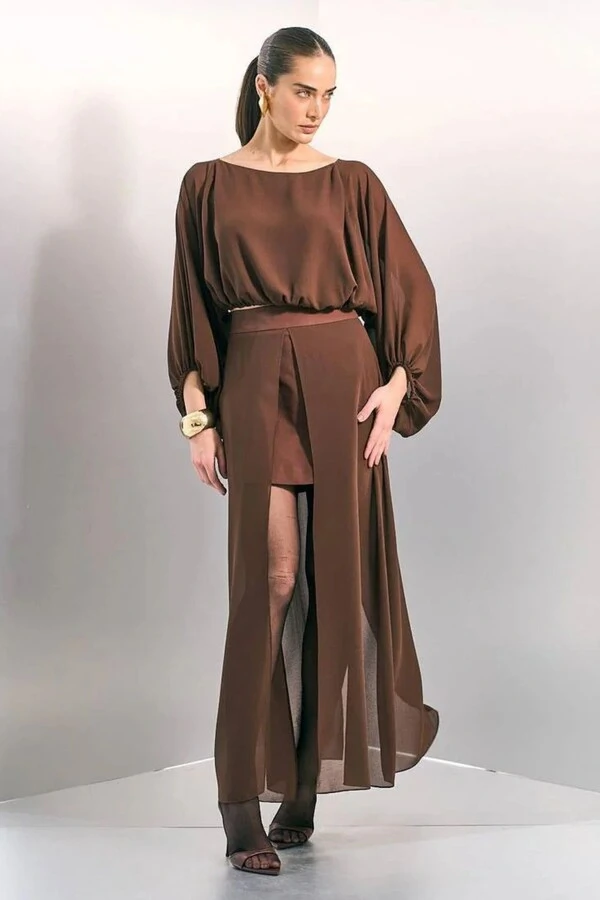 Saia Maxi Midi com Sobreposição