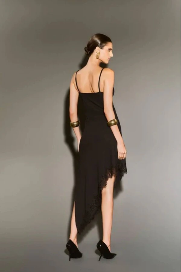 Vestido Canelado Bojo Renda