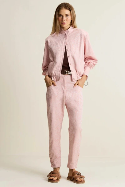 Bomber Rosas + Top Rosas + Calça Rosas