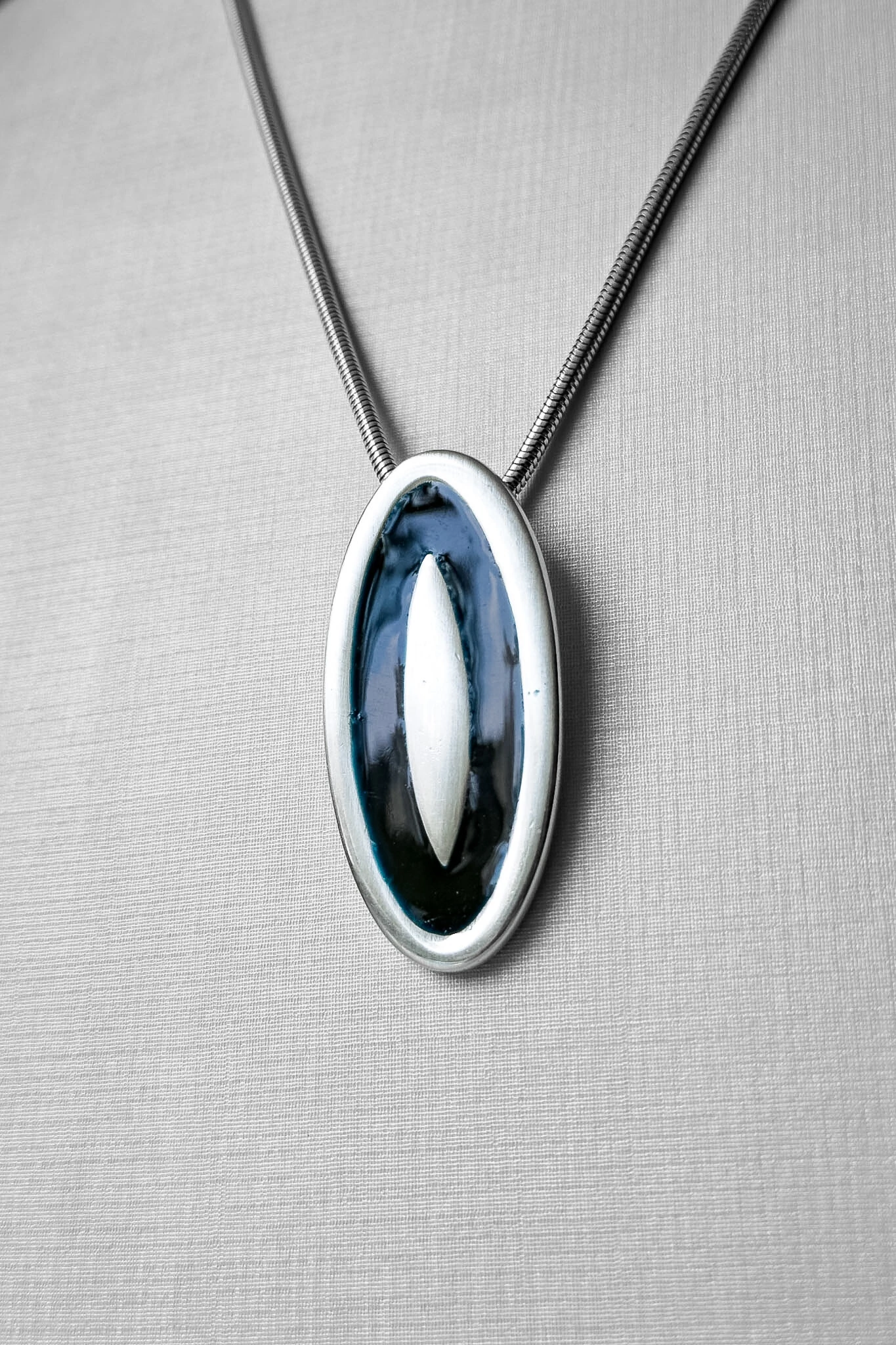 FotoColar Olho Abstrato Azul | Banho Prata 925 | 80 cm