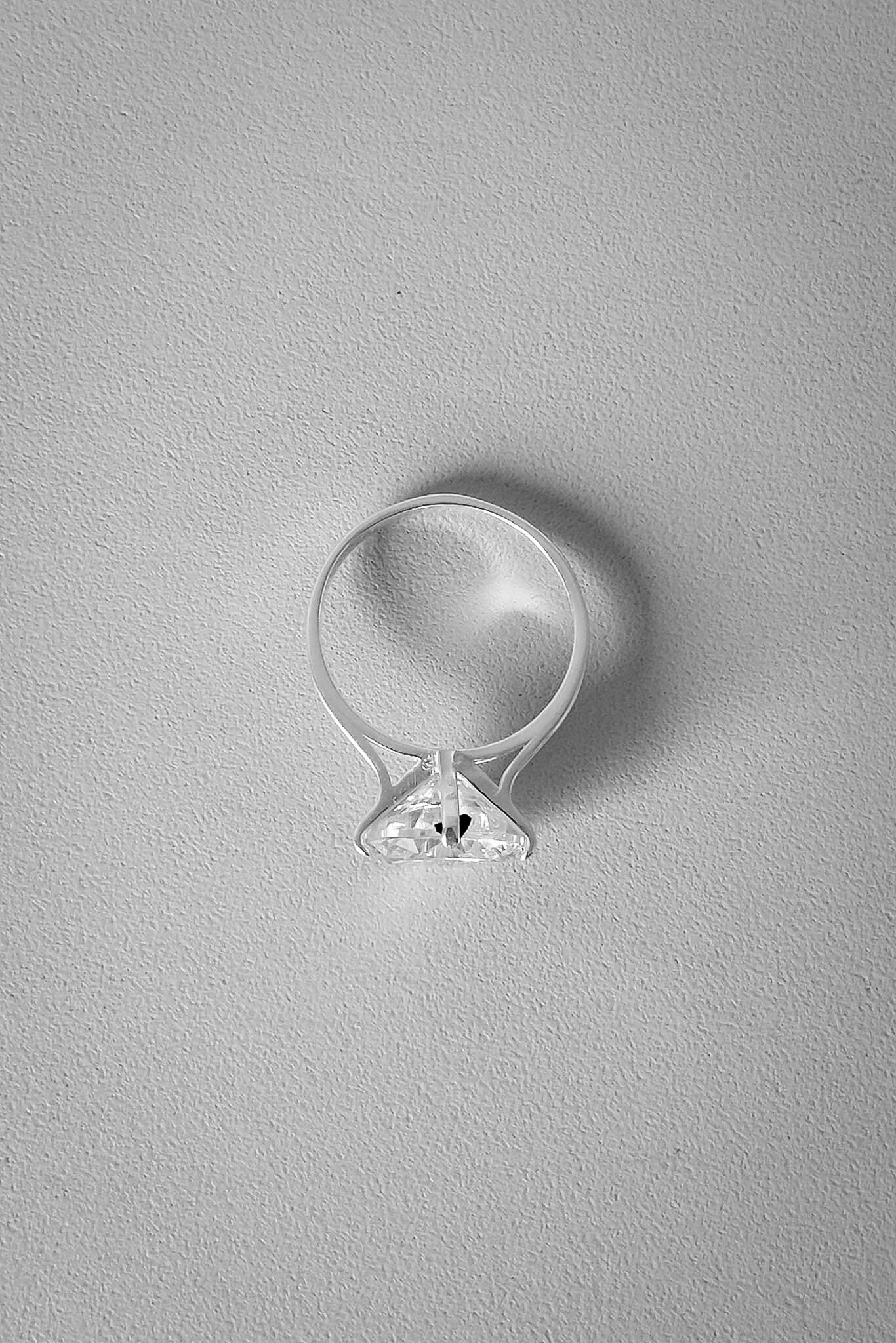 FotoAnel Solitário Pedra 12mm | Prata 925 | Clássico