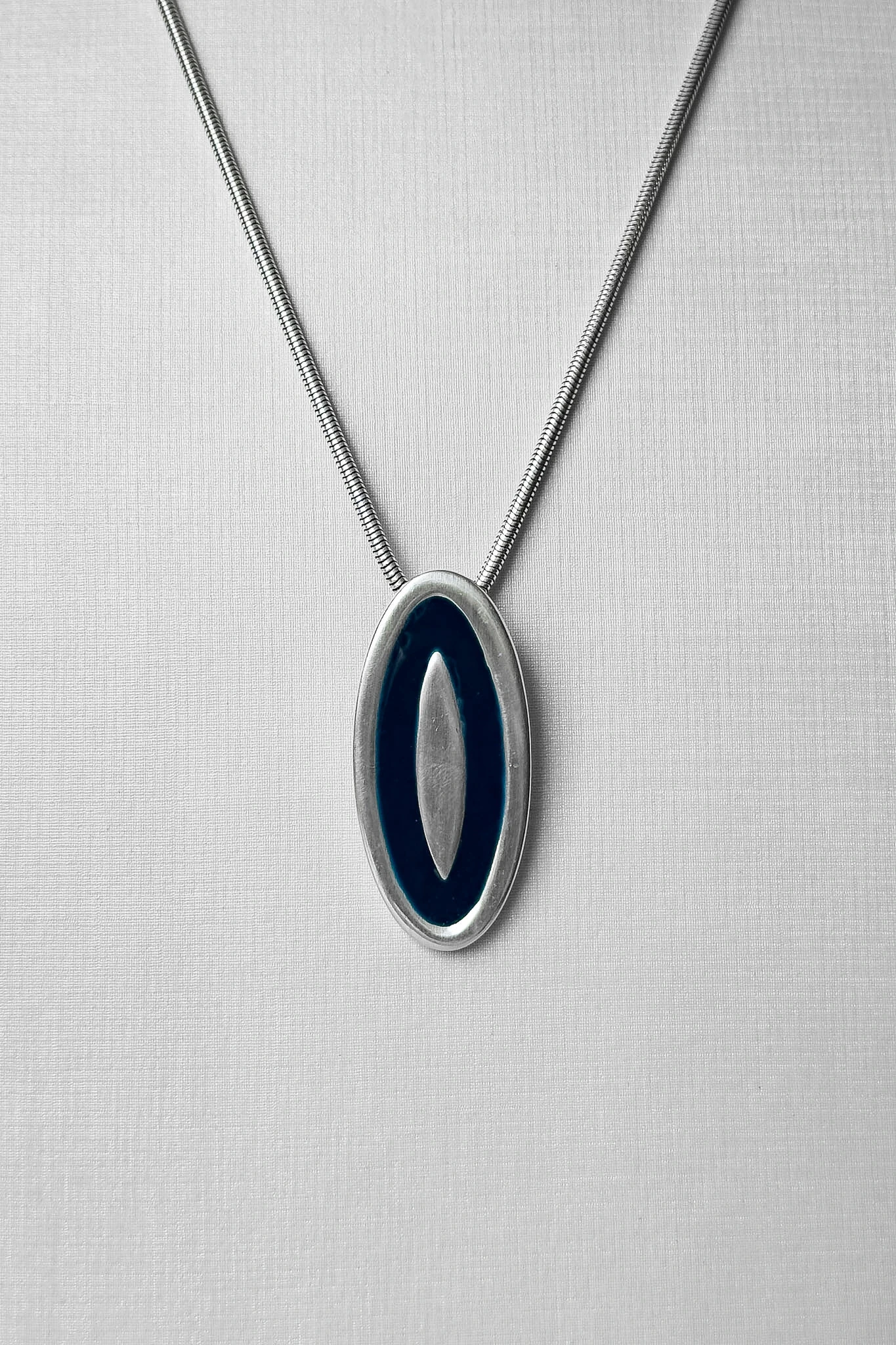 FotoColar Olho Abstrato Azul | Banho Prata 925 | 80 cm