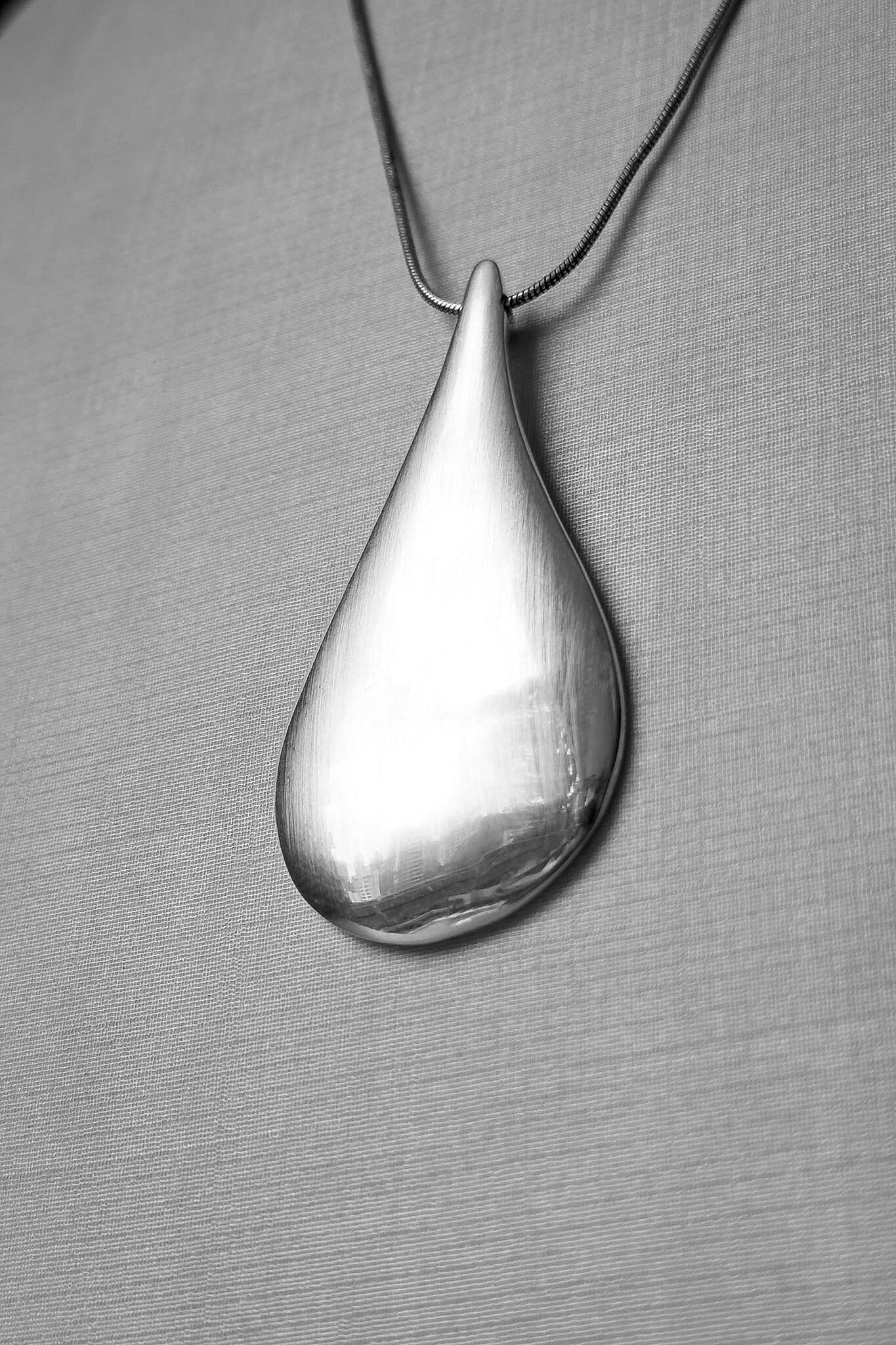 FotoColar Longo Gota | Banho Prata 925 | 80 cm