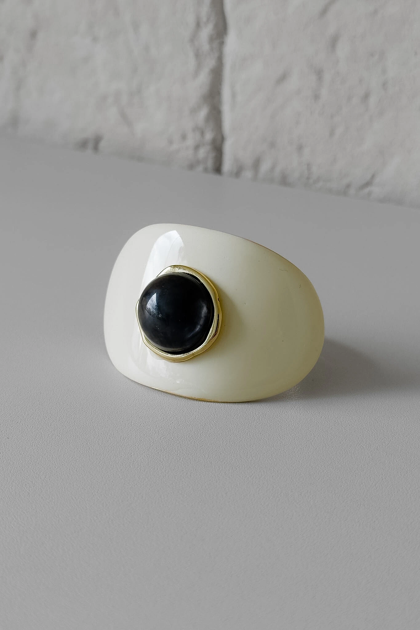 FotoBracelete Resina Preto & Off-White | Moderno