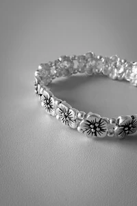 Pulseira Flores Havaí | Banho de Prata 925 | Tropical