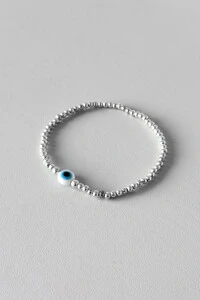 Pulseira Bolinhas | Banho de Prata | Olho Grego