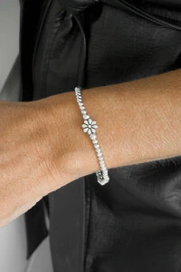 Pulseira Bolinhas | Banho de Prata | Flor