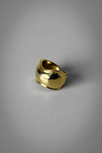 Anel Curvas Orgânicas | Banho de Ouro 18k | Moderno