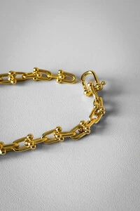 Colar Elos Geométricos Pequenos 45cm | Banho de Ouro 18k | Tatsi